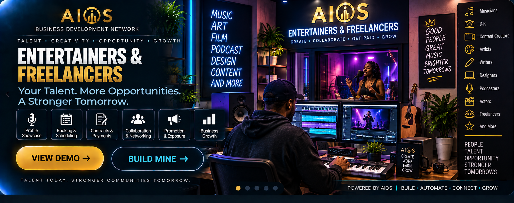Entertainers and freelancers business demonstration
